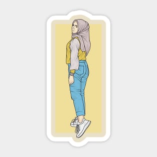 Girl In Light Color Outfit Sticker